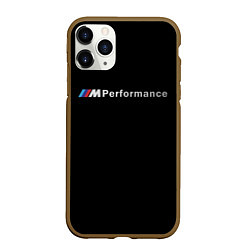 Чехол iPhone 11 Pro матовый BMW PERFORMANCE ЧЁРНЫЙ БМВ, цвет: 3D-коричневый