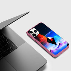 Чехол iPhone 11 Pro матовый No Man's Sky: Galaxy, цвет: 3D-малиновый — фото 2