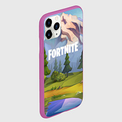 Чехол iPhone 11 Pro матовый Fortnite: Forest View, цвет: 3D-фиолетовый — фото 2