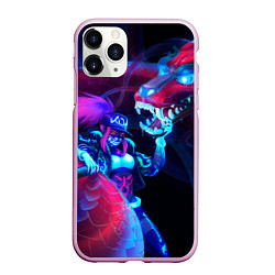 Чехол iPhone 11 Pro матовый Akali KDA, цвет: 3D-розовый