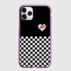 Чехол iPhone 11 Pro матовый ФРЕНДЗОНА: ЧБ, цвет: 3D-фиолетовый