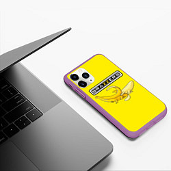 Чехол iPhone 11 Pro матовый Brazzers: Yellow Banana, цвет: 3D-фиолетовый — фото 2