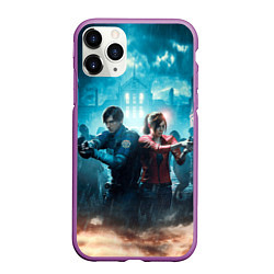 Чехол iPhone 11 Pro матовый Resident Evil 2, цвет: 3D-фиолетовый