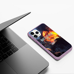 Чехол iPhone 11 Pro матовый BATTLEFIELD V, цвет: 3D-сиреневый — фото 2