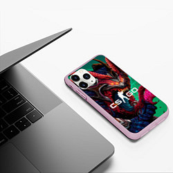 Чехол iPhone 11 Pro матовый CS GO hyper beast skin, цвет: 3D-розовый — фото 2