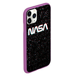 Чехол iPhone 11 Pro матовый NASA: Space Glitch, цвет: 3D-фиолетовый — фото 2