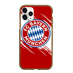 Чехол iPhone 11 Pro матовый ФК Бавария, цвет: 3D-коричневый