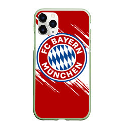 Чехол iPhone 11 Pro матовый ФК Бавария, цвет: 3D-салатовый