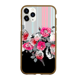Чехол iPhone 11 Pro матовый Розы в темноте, цвет: 3D-коричневый