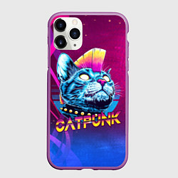 Чехол iPhone 11 Pro матовый Котопанк, цвет: 3D-фиолетовый
