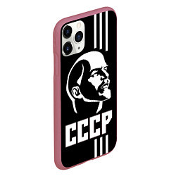 Чехол iPhone 11 Pro матовый СССР Ленин, цвет: 3D-малиновый — фото 2