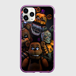 Чехол iPhone 11 Pro матовый Five Nights at Freddy's, цвет: 3D-фиолетовый