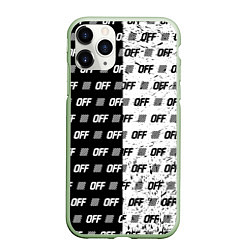 Чехол iPhone 11 Pro матовый Off-White: Black & White, цвет: 3D-салатовый