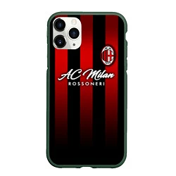 Чехол iPhone 11 Pro матовый AC Milan, цвет: 3D-темно-зеленый