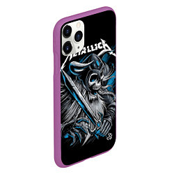 Чехол iPhone 11 Pro матовый Metallica, цвет: 3D-фиолетовый — фото 2