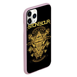 Чехол iPhone 11 Pro матовый Stone Sour, цвет: 3D-розовый — фото 2