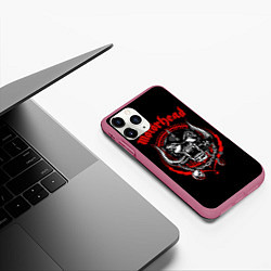 Чехол iPhone 11 Pro матовый Motorhead Demons, цвет: 3D-малиновый — фото 2