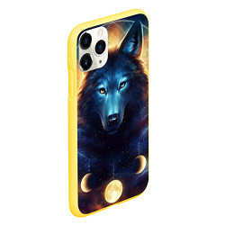 Чехол iPhone 11 Pro матовый Волк затмения, цвет: 3D-желтый — фото 2