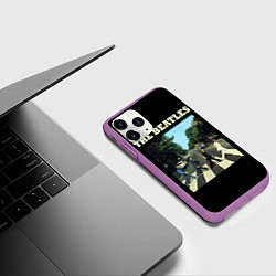 Чехол iPhone 11 Pro матовый The Beatles: Abbey Road, цвет: 3D-фиолетовый — фото 2