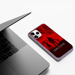 Чехол iPhone 11 Pro матовый God of War: Blood Day, цвет: 3D-серый — фото 2