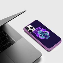 Чехол iPhone 11 Pro матовый Evil Panda, цвет: 3D-фиолетовый — фото 2