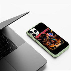 Чехол iPhone 11 Pro матовый Iron Maiden: USA Warriors, цвет: 3D-салатовый — фото 2