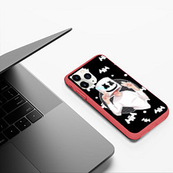 Чехол iPhone 11 Pro матовый Marshmello: Black Gang, цвет: 3D-красный — фото 2