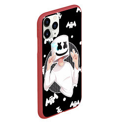 Чехол iPhone 11 Pro матовый Marshmello: Black Gang, цвет: 3D-красный — фото 2