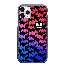 Чехол iPhone 11 Pro матовый Marshmello: Pink & Violet, цвет: 3D-серый