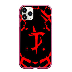 Чехол iPhone 11 Pro матовый DOOM: Red Slayer, цвет: 3D-малиновый
