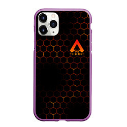 Чехол iPhone 11 Pro матовый Apex Legends: Orange Carbon, цвет: 3D-фиолетовый