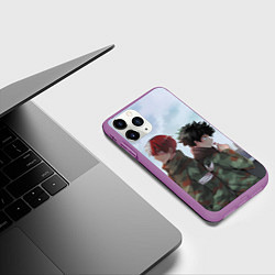 Чехол iPhone 11 Pro матовый Моя Геройская Академия, цвет: 3D-фиолетовый — фото 2