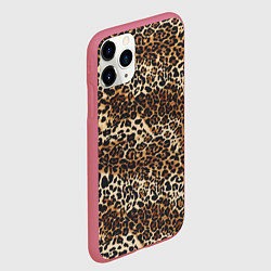 Чехол iPhone 11 Pro матовый Шкура леопарда, цвет: 3D-малиновый — фото 2