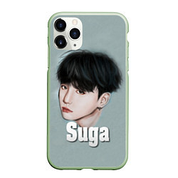 Чехол iPhone 11 Pro матовый BTS Suga, цвет: 3D-салатовый