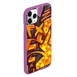 Чехол iPhone 11 Pro матовый Orange Graffiti, цвет: 3D-фиолетовый — фото 2