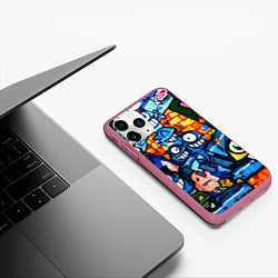 Чехол iPhone 11 Pro матовый Graffiti Exclusive, цвет: 3D-малиновый — фото 2