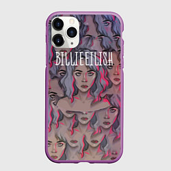 Чехол iPhone 11 Pro матовый Billie Eilish, цвет: 3D-фиолетовый