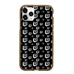 Чехол iPhone 11 Pro матовый Twitch: Black Pattern, цвет: 3D-коричневый
