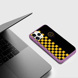 Чехол iPhone 11 Pro матовый 21 Pilots: Yellow Grid, цвет: 3D-фиолетовый — фото 2