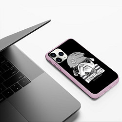 Чехол iPhone 11 Pro матовый Мопс бандит, цвет: 3D-розовый — фото 2