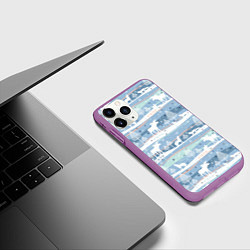 Чехол iPhone 11 Pro матовый Зимний мотив, цвет: 3D-фиолетовый — фото 2