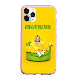 Чехол iPhone 11 Pro матовый Billie Eilish: Yellow Mood, цвет: 3D-розовый