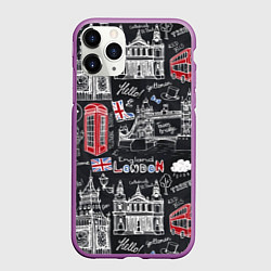 Чехол iPhone 11 Pro матовый Привет Лондон, цвет: 3D-фиолетовый