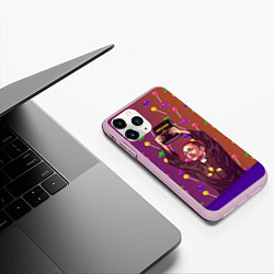 Чехол iPhone 11 Pro матовый Gone Fludd art 4, цвет: 3D-розовый — фото 2