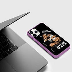 Чехол iPhone 11 Pro матовый Go heavy or go home - bull, цвет: 3D-фиолетовый — фото 2