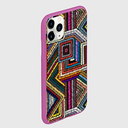 Чехол iPhone 11 Pro матовый Этнический ковровый орнамент, цвет: 3D-фиолетовый — фото 2