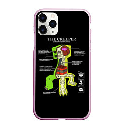 Чехол iPhone 11 Pro матовый The Creeper, цвет: 3D-розовый