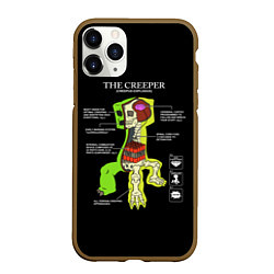 Чехол iPhone 11 Pro матовый The Creeper, цвет: 3D-коричневый