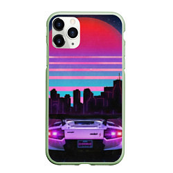 Чехол iPhone 11 Pro матовый Racing 80s, цвет: 3D-салатовый