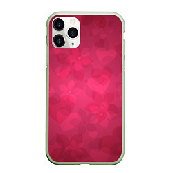 Чехол iPhone 11 Pro матовый Любовь и счастье, цвет: 3D-салатовый